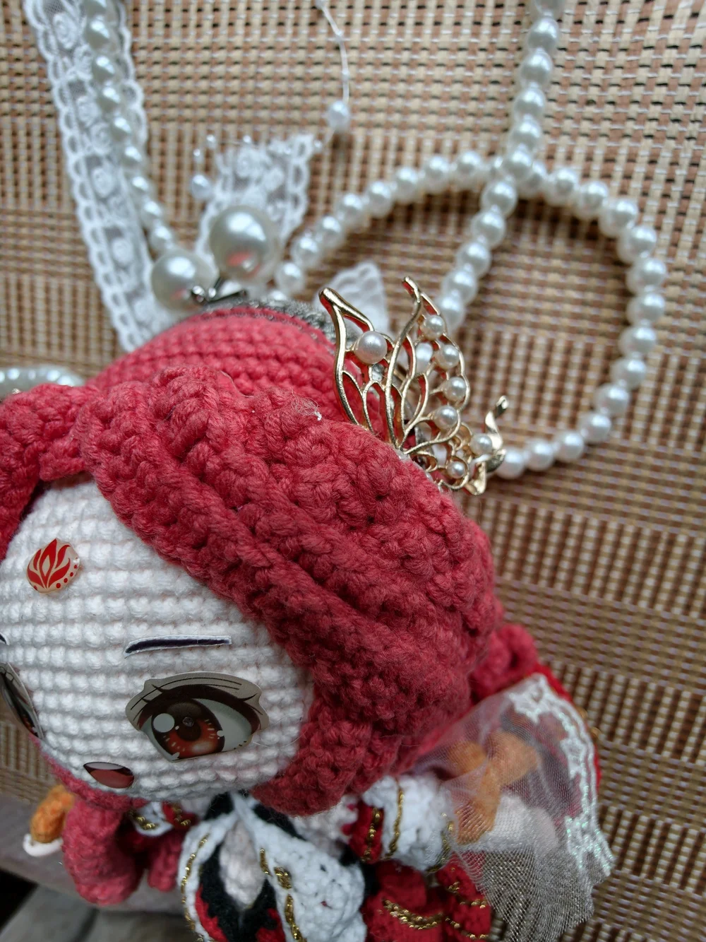 Cute Red Crochet Doll Crossbody Bag - Women - Picture 11 of 12